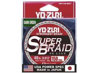 YO-ZURI Super Braid Verde Oscuro – caja de 150 yd (137 m)