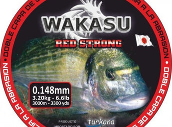WAKASU Red Strong, etiqueta de la bobina de 3000 m (0,148 mm)