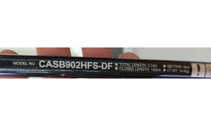 Rótulo del blank de la DAIWA Caldia Seabass CASB902HFS-DF: 2,74 m, 142 cm plegada, 2 tramos, 14-42 g