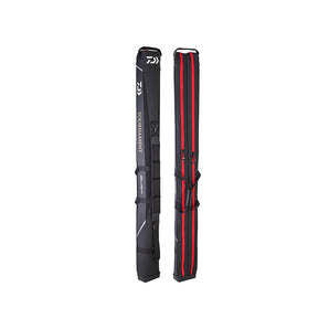 Funda rígida DAIWA Tournament Surf negra y roja, vista frontal y trasera