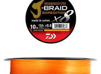 Bobina de hilo trenzado DAIWA J-Braid Expedition x8 naranja (Smash Orange)