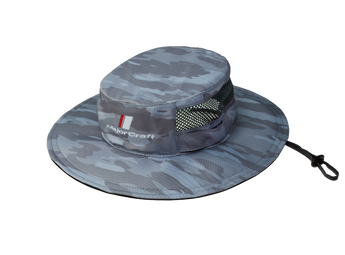 MAJOR CRAFT Summer Hat SPF50+ en gris claro camuflaje, con malla lateral y barbuquejo