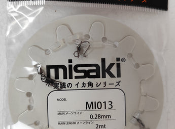 MISAKI Tataki Rig 0,28 mm MI013 – montaje de tataki para calamar, 3 grapas y 2 m