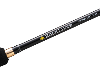Rotulación del blank de la serie Major Craft Rockliver 1G: logo ROCKLIVER y «LIGHT ROCK» GAME