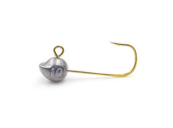 MUSTAD Finesse Jig Head Type 1, cabeza plomada de ajing con ojal a 90° y anzuelo dorado