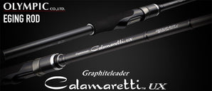 Caña de eging Graphiteleader Calamaretti UX 23GCALUS-862M, detalle del blank con la rotulación del modelo