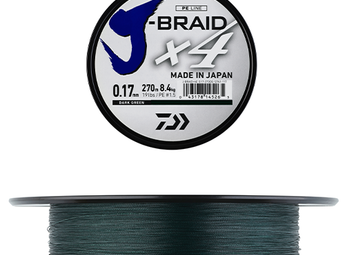 DAIWA J-Braid x4 Verde Oscuro, bobina de 270 m