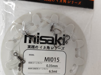 MISAKI Trolling Rig MI015 0,35 mm – montaje de curricán para calamar, 2 grapas