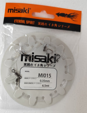 MISAKI Trolling Rig MI015 0,35 mm – montaje de curricán para calamar, 2 grapas